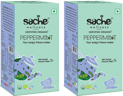 

Sache Wellness Organic Peppermint Peppermint Herbal Tea Bags(25, Box)