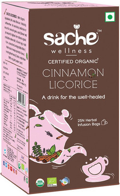 

Sache Wellness Organic Cinnamon Licorice Tea Liquorice Herbal Infusion Bags(25 Bags, Box)