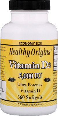 

Healthy Origins Vitamin D3 5000 IU 360 Softgels(360 No)