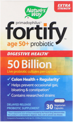 

Nature's Way Primadophilus Fortify Age 50+ Probiotic Extra Strength 30 Veggie Capsules(30 No)