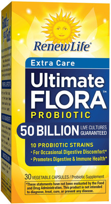 

Renew Life Extra Care Ultimate Flora Probiotic 50 Billion Live Cultures 30 Vegetable Capsules(30 No)