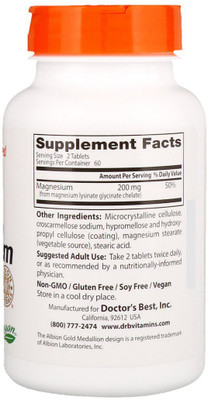

Doctor's Best High Absorption Magnesium, 120 Tablets(120 No)