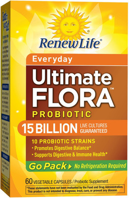 

Renew Life Everyday Ultimate Flora Probiotic 15 Billion Live Cultures 60 Vegetable Capsules(60 No)