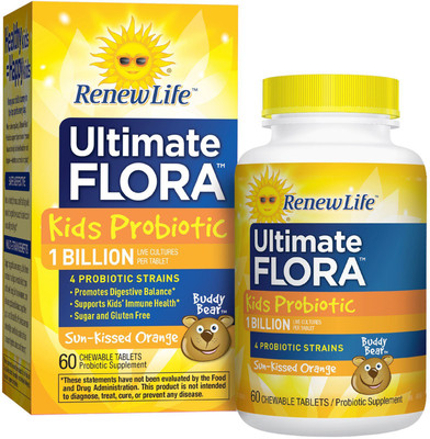 

Renew Life Ultimate Flora Kids Probiotic Orange 1 Billion Live Cultures 60 Chewable Tablets(60 No)