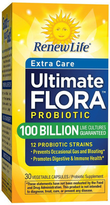 

Renew Life Extra Care Ultimate Flora Probiotic 100 Billion Live Cultures 30 Capsules(30 No)