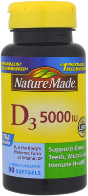 

Nature Made D3 Ultra Strength 5000 IU 90 Softgels(90 No)