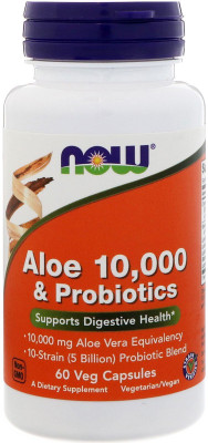 

Now Foods Aloe 10000 & Probiotics 60 Veg Capsules(60 No)
