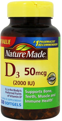 Nature Made D3 2000 IU 250 Softgels(250 No)