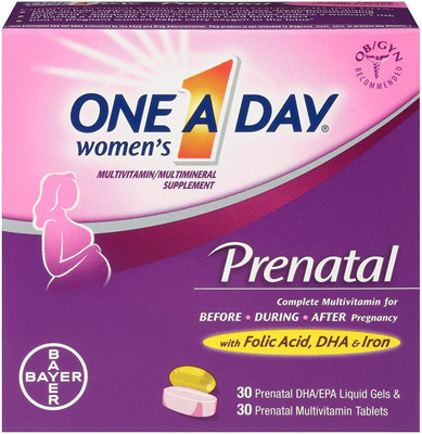 One A Day Women's Prenatal 30 DHA/EPA Liquid Gels/30 Multivitamin Tablets(30 No)