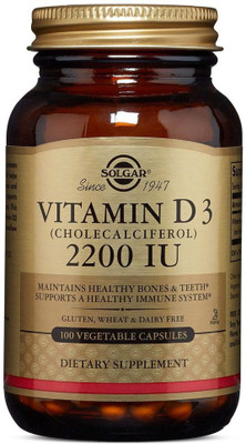 

Solgar Vitamin D3 (Cholecalciferol) 2200 IU 100 Vegetable Capsules(100 No)