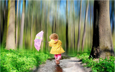 

Beautiful Little Girl with Umbrella Poster for room and home décor Paper Print(12 inch X 18 inch, Rolled)