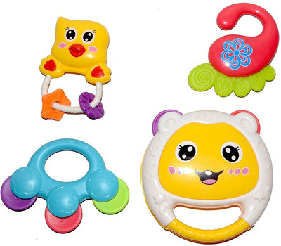 

Vibgyor Vibes Cute Looking Lovely Mixed Attractive Colourful Rattles/Noise Toys for Babies, Toddlers, Infants, Child . Set of 4 Rattle(Multicolor)
