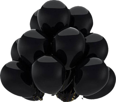 

Riit Solid Metallic Balloons for Birthday Decoration (100, Black) Balloon(Black, Pack of 100)