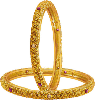 Peora Brass Gold-plated Bangle(Pack of 2)