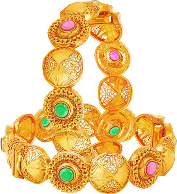 Peora Brass Gold-plated Bangle(Pack of 2)