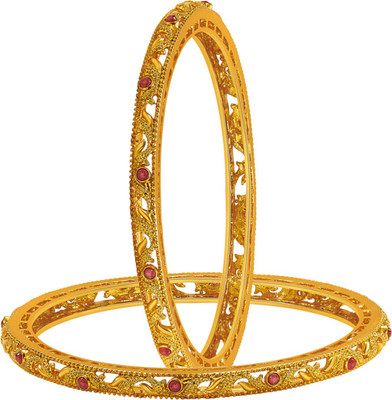 Peora Brass Gold-plated Bangle(Pack of 2)
