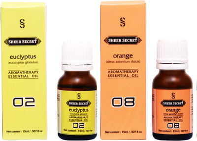

SHEER SECRET EUCLYPTUS ESSENTIAL OIL, ORANGE ESSENTIAL OIL (15ML EACH)(30 ml)