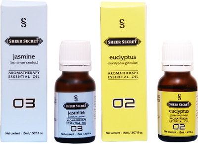 

SHEER SECRET EUCLYPTUS ESSENTIAL OIL, JASMINE ESSENTIAL OIL (15ML EACH)(30 ml)