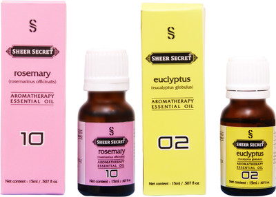 

SHEER SECRET EUCLYPTUS ESSENTIAL OIL, ROSEMARY ESSENTIAL OIL (15ML EACH)(30 ml)