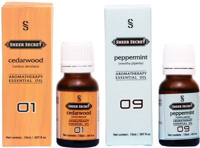 

SHEER SECRET CEDARWOOD ESSENTIAL OIL, PEPPERMINT ESSENTIAL OIL (15ML EACH)(30 ml)