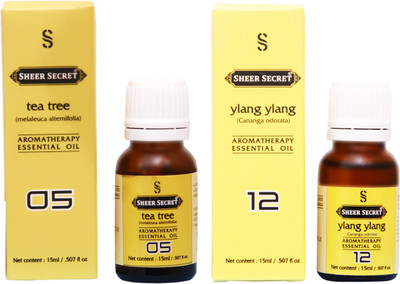 

SHEER SECRET TEA TREE ESSENTIAL OIL, YLANG YLANG ESSENTIAL OIL (15ML EACH)(30 ml)