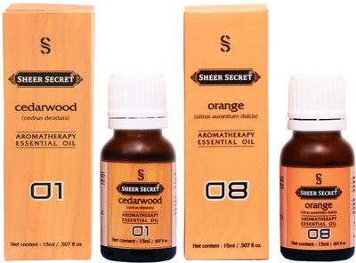 

SHEER SECRET CEDARWOOD ESSENTIAL OIL, ORANGE ESSENTIAL OIL (15ML EACH)(30 ml)
