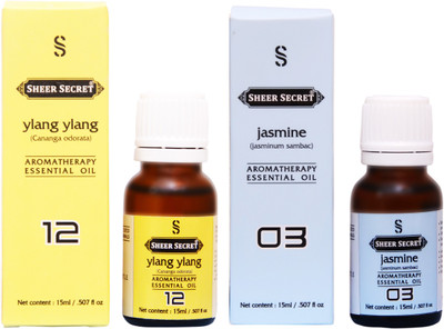 

SHEER SECRET JASMINE ESSENTIAL OIL, YLANG YLANG ESSENTIAL OIL (15ML EACH)(30 ml)