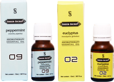 SHEER SECRET EUCLYPTUS ESSENTIAL OIL, PEPPERMINT ESSENTIAL OIL (15ML EACH)(30 ml)