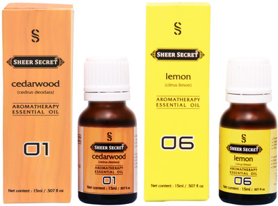 

SHEER SECRET CEDARWOOD ESSENTIAL OIL, LEMON ESSENTIAL OIL (15ML EACH)(30 ml)