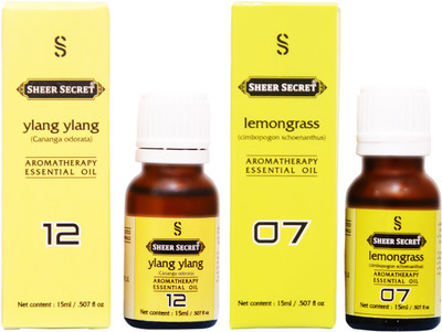 

SHEER SECRET LEMONGRASS ESSENTIAL OIL, YLANG YLANG ESSENTIAL OIL (15ML EACH)(30 ml)