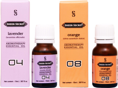 

SHEER SECRET LAVENDER ESSENTIAL OIL, ORANGE ESSENTIAL OIL (15ML EACH)(30 ml)