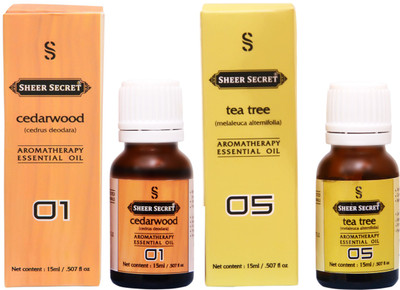 

SHEER SECRET CEDARWOOD ESSENTIAL OIL, TEA TREE ESSENTIAL OIL (15ML EACH)(30 ml)