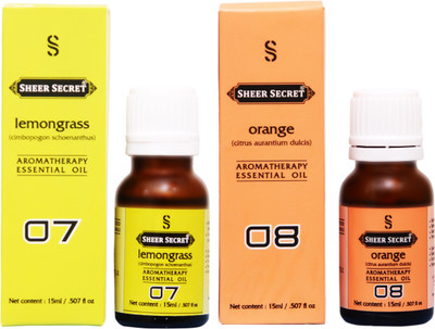

SHEER SECRET LEMONGRASS ESSENTIAL OIL, ORANGE ESSENTIAL OIL (15ML EACH)(30 ml)