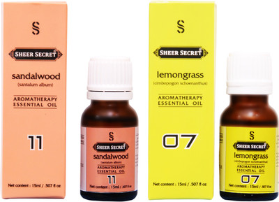 

SHEER SECRET LEMONGRASS ESSENTIAL OIL, SANDALWOOD ESSENTIAL OIL (15ML EACH)(30 ml)