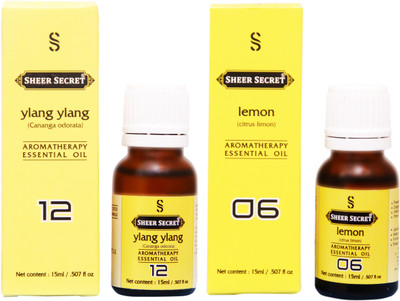 

SHEER SECRET LEMON ESSENTIAL OIL, YLANG YLANG ESSENTIAL OIL (15ML EACH)(30 ml)