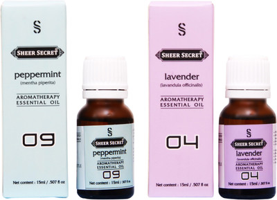 

SHEER SECRET LAVENDER ESSENTIAL OIL, PEPPERMINT ESSENTIAL OIL (15ML EACH)(30 ml)