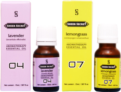 

SHEER SECRET LAVENDER ESSENTIAL OIL, LEMONGRASS ESSENTIAL OIL (15ML EACH)(30 ml)