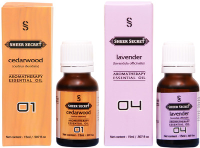 

SHEER SECRET CEDARWOOD ESSENTIAL OIL, LAVENDER ESSENTIAL OIL (15ML EACH)(30 ml)