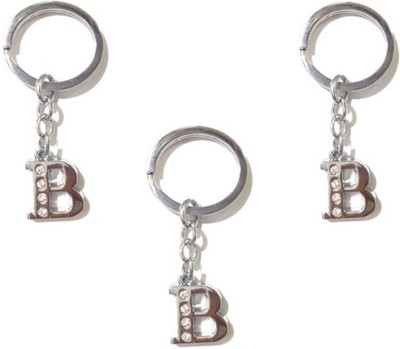 Rashi Traders Alphabet B Chrome Key Chain ( pack Of 3) Key Chain(Silver)