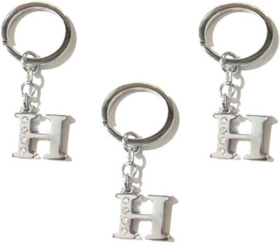 Rashi Traders Alphabet H Chrome Key Chain ( pack Of 3) Key Chain(Silver)