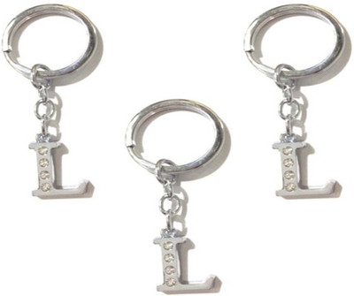 Rashi Traders Alphabet L Chrome Key Chain ( pack Of 3) Key Chain(Silver)