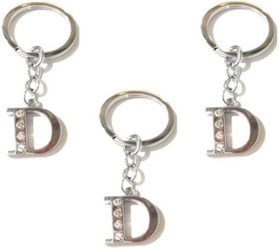 Rashi Traders Alphabet D Chrome Key Chain ( pack Of 3) Key Chain(Silver)