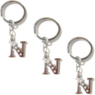 Rashi Traders Alphabet N Chrome Key Chain ( pack Of 3) Key Chain(Silver)