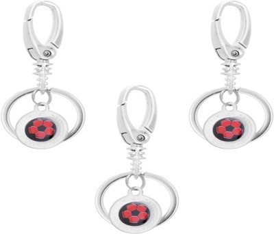 Rashi Traders Red Black Locking Locking Key Chain (Pack Of 3) Locking Key Chain(Silver)