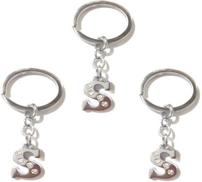 Rashi Traders Alphabet S Chrome Key Chain ( pack Of 3) Key Chain(Silver)