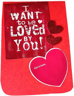 

macro I wanna be loved by you popup card Greeting Card(Red, Pack of 1)
