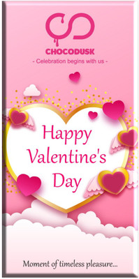

Chocodusk Happy Valentine's Day (Cloudy Pink) Chocolate Bar, 85 gram Bars(85 g)