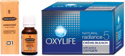 

SHEER SECRET CEDARWOOD ESSENTIAL OIL 15ML and OXYLIFE BLEACH 27 GRAMS(Set of 2)