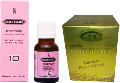 

SHEER SECRET ROSEMARY ESSENTIAL OIL 15ML and PINK ROOT GOLD BLEACH 43 GRAMS(Set of 2)