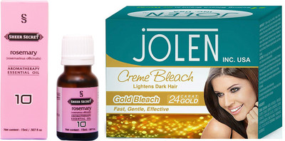 

SHEER SECRET ROSEMARY ESSENTIAL OIL 15ML and JOLEN GOLD BLEACH 35GRAMS(Set of 2)